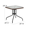 Flash Furniture 28SQ Brown Table Set w/Rattan, Model# TLH-073SQ-037BN2-GG 4