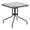 Flash Furniture 28SQ Brown Table Set w/Rattan, Model# TLH-073SQ-037BN2-GG 6