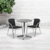 Flash Furniture 23.5RD Aluminum Table/2 Chairs, Model# TLH-ALUM-24RD-020BKCHR2-GG 2