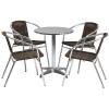 Flash Furniture 23.5RD Aluminum Table Set, Model# TLH-ALUM-24RD-020CHR4-GG