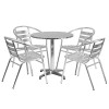 Flash Furniture 27.5RD Aluminum Table Set, Model# TLH-ALUM-28RD-017BCHR4-GG