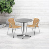 Flash Furniture 27.5RD Aluminum Table/2 Chairs, Model# TLH-ALUM-28RD-020BGECHR2-GG 2