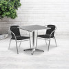 Flash Furniture 27.5SQ Aluminum Table/2 Chairs, Model# TLH-ALUM-28SQ-020BKCHR2-GG 2