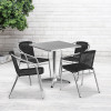 Flash Furniture 27.5SQ Aluminum Table/4 Chairs, Model# TLH-ALUM-28SQ-020BKCHR4-GG 2