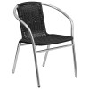 Flash Furniture 27.5SQ Aluminum Table/4 Chairs, Model# TLH-ALUM-28SQ-020BKCHR4-GG 4