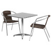 Flash Furniture 27.5SQ Aluminum Table Set, Model# TLH-ALUM-28SQ-020CHR2-GG