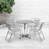 Flash Furniture 31.5RD Aluminum Table Set, Model# TLH-ALUM-32RD-017BCHR4-GG 2