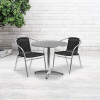 Flash Furniture 31.5RD Aluminum Table/2 Chairs, Model# TLH-ALUM-32RD-020BKCHR2-GG 2
