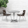 Flash Furniture 31.5RD Aluminum Table Set, Model# TLH-ALUM-32RD-020CHR2-GG 2