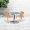 Flash Furniture 31.5SQ Aluminum Table/2 Chairs, Model# TLH-ALUM-32SQ-020BGECHR2-GG 2
