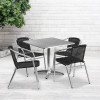 Flash Furniture 31.5SQ Aluminum Table/4 Chairs, Model# TLH-ALUM-32SQ-020BKCHR4-GG 2