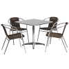 Flash Furniture 31.5SQ Aluminum Table Set, Model# TLH-ALUM-32SQ-020CHR4-GG
