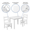 Flash Furniture Kids White Table & 2 Chair Set, Model# TW-WTCS-1001-WH-GG 3