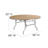 Flash Furniture 66RND Wood Fold Table-Met Edge, Model# XA-66-BIRCH-M-GG 4