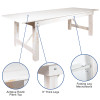 Flash Furniture HERCULES Series 7'x40" White Farm Table, Model# XA-F-84X40-WH-GG 3