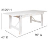Flash Furniture HERCULES Series 8'x40" White Table/6 Bench Set, Model# XA-FARM-3-WH-GG 4
