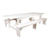 Flash Furniture HERCULES Series 9'x40" White Table/2 Bench Set, Model# XA-FARM-6-WH-GG