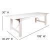 Flash Furniture HERCULES Series 9'x40" White Table/2 Bench Set, Model# XA-FARM-6-WH-GG 4