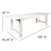 Flash Furniture HERCULES Series 9'x40" White Table/4 Bench Set, Model# XA-FARM-7-WH-GG 4