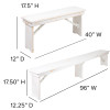 Flash Furniture HERCULES Series 9'x40" White Table/4 Bench Set, Model# XA-FARM-7-WH-GG 5