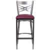 Flash Furniture HERCULES Series Clear X Stool-Burg Seat, Model# XU-6F8B-CLR-BAR-BURV-GG 5