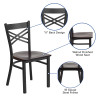 Flash Furniture HERCULES Series Black X Chair-Wal Seat, Model# XU-6FOBXBK-WALW-GG 3
