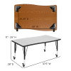Flash Furniture 28"Wx48"L Grey Activity Table, Model# XU-A3048-CON-GY-T-P-CAS-GG 4