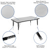 Flash Furniture 28"Wx48"L Grey Activity Table, Model# XU-A3048-CON-GY-T-P-GG 3