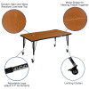 Flash Furniture 28"W x 48"L Oak Activity Table, Model# XU-A3048-CON-OAK-T-P-CAS-GG 3
