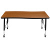 Flash Furniture 28"W x 48"L Oak Activity Table, Model# XU-A3048-CON-OAK-T-P-CAS-GG 6