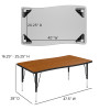 Flash Furniture 28"W x 48"L Oak Activity Table, Model# XU-A3048-CON-OAK-T-P-GG 4