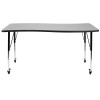 Flash Furniture 26"Wx60"L Grey Activity Table, Model# XU-A3060-CON-GY-T-A-CAS-GG 6