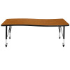 Flash Furniture 26"W x 60"L Oak Activity Table, Model# XU-A3060-CON-OAK-T-P-CAS-GG 6