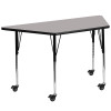 Flash Furniture 29x57 TRAP Grey Activity Table, Model# XU-A3060-TRAP-GY-H-A-CAS-GG