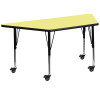 Flash Furniture 29x57 TRAP Yell Activity Table, Model# XU-A3060-TRAP-YEL-T-P-CAS-GG