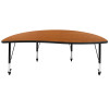 Flash Furniture 60" Circle Oak Activity Table, Model# XU-A60-HCIRC-OAK-T-P-CAS-GG 6