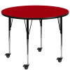 Flash Furniture 60 RND Red Activity Table, Model# XU-A60-RND-RED-T-A-CAS-GG