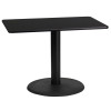 Flash Furniture 24x42 Black Table-24RD Base, Model# XU-BLKTB-2442-TR24-GG