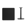 Flash Furniture 30SQ Black Table-18RD Base, Model# XU-BLKTB-3030-TR18-GG 2