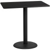 Flash Furniture 30x48 Black Table-24RD Base, Model# XU-BLKTB-3048-TR24B-GG