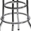 Flash Furniture Red Double Ring Chrome Stool, Model# XU-D-100-RED-GG 6