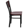 Flash Furniture HERCULES Series Black Cutout Chair-Mah Seat, Model# XU-DG-60117-MAH-MTL-GG 7