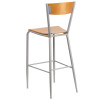 Flash Furniture Invincible Series Silver Open Stool-Nat Seat, Model# XU-DG-60218-NAT-GG 5