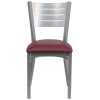 Flash Furniture HERCULES Series Silver Slat Chair-Burg Seat, Model# XU-DG-60401-BURV-GG 5