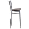 Flash Furniture HERCULES Series Silver Slat Stool-Mah Seat, Model# XU-DG-60402-BAR-MAHW-GG 4