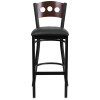 Flash Furniture HERCULES Series Bk/Wal 3 Circ Stool-Black Seat, Model# XU-DG-60516-WAL-BAR-BLKV-GG 5