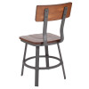 Flash Furniture Flint Series Walnut/Gray Metal Chair, Model# XU-DG-60582-GG 5