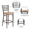 Flash Furniture HERCULES Series Clear Ladder Stool-Nat Seat, Model# XU-DG697BLAD-CLR-BAR-NATW-GG 3