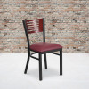 Flash Furniture HERCULES Series Bk/Mah Slat Chair-Burg Seat, Model# XU-DG-6G5B-MAH-BURV-GG 2