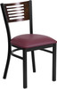 Flash Furniture HERCULES Series Bk/Wal Slat Chair-Burg Seat, Model# XU-DG-6G5B-WAL-BURV-GG